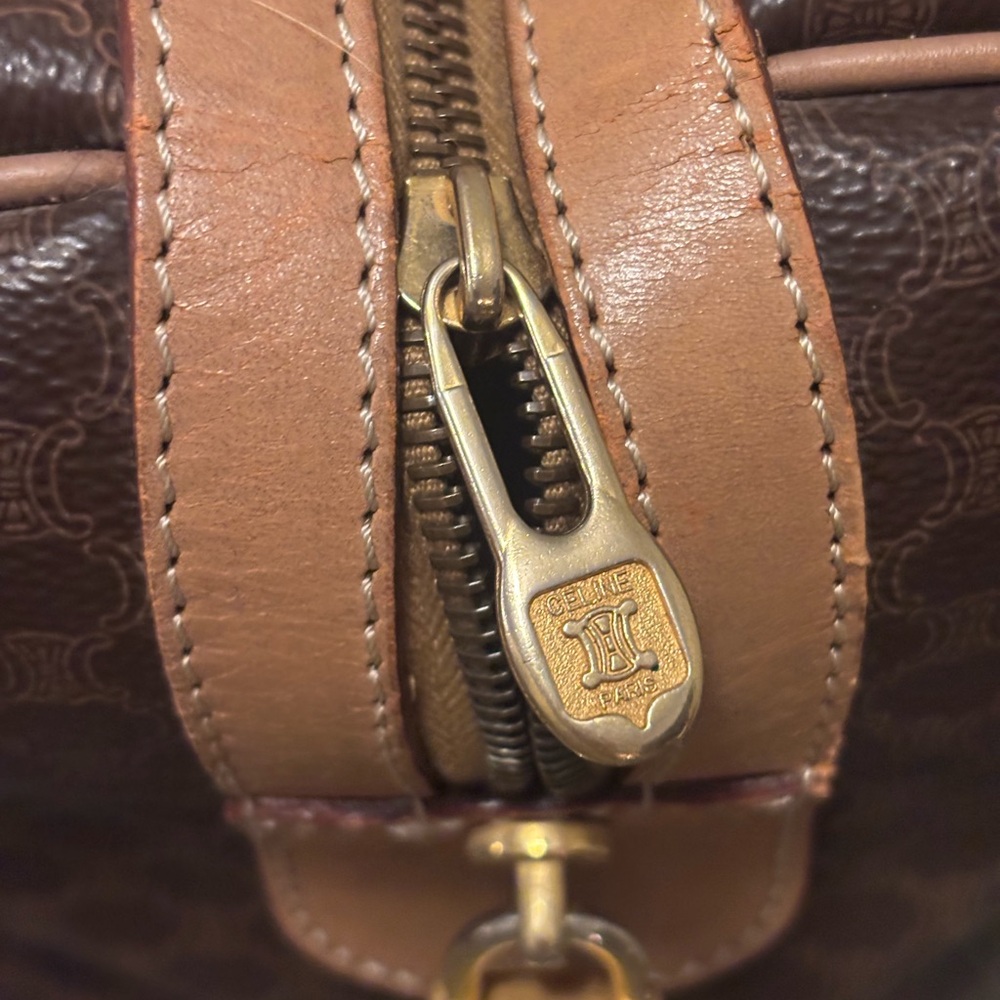 CELINE Paris Triomphe Design Boston Travel Duffle Bag Vintage EUC - Picture 8 of 16